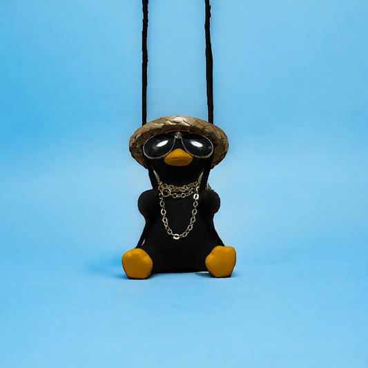 Schaukel-Pinguin Sonnenbrille & Goldkette - MeSilver