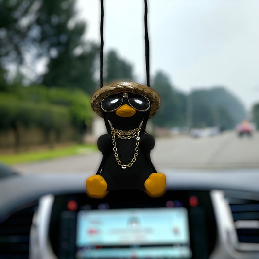 Schaukel-Pinguin Sonnenbrille & Goldkette - MeSilver